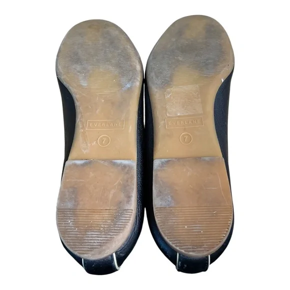 Everlane Black Pebbled Leather Slip-On Ballet Flats - Picture 10 of 11